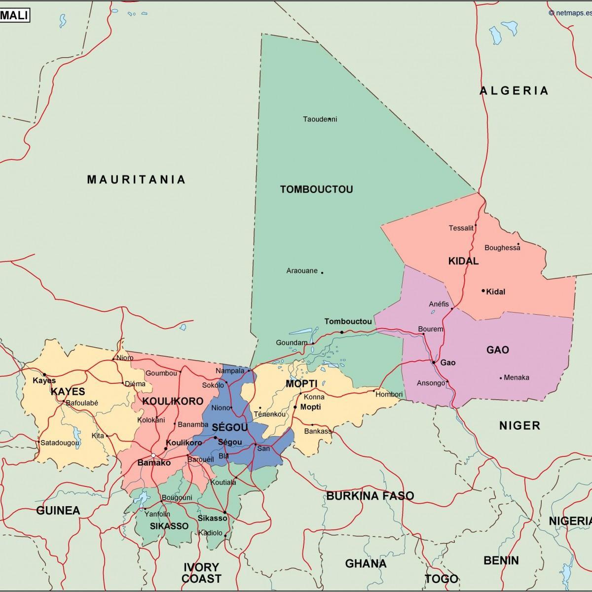 Harta e politike në Mali