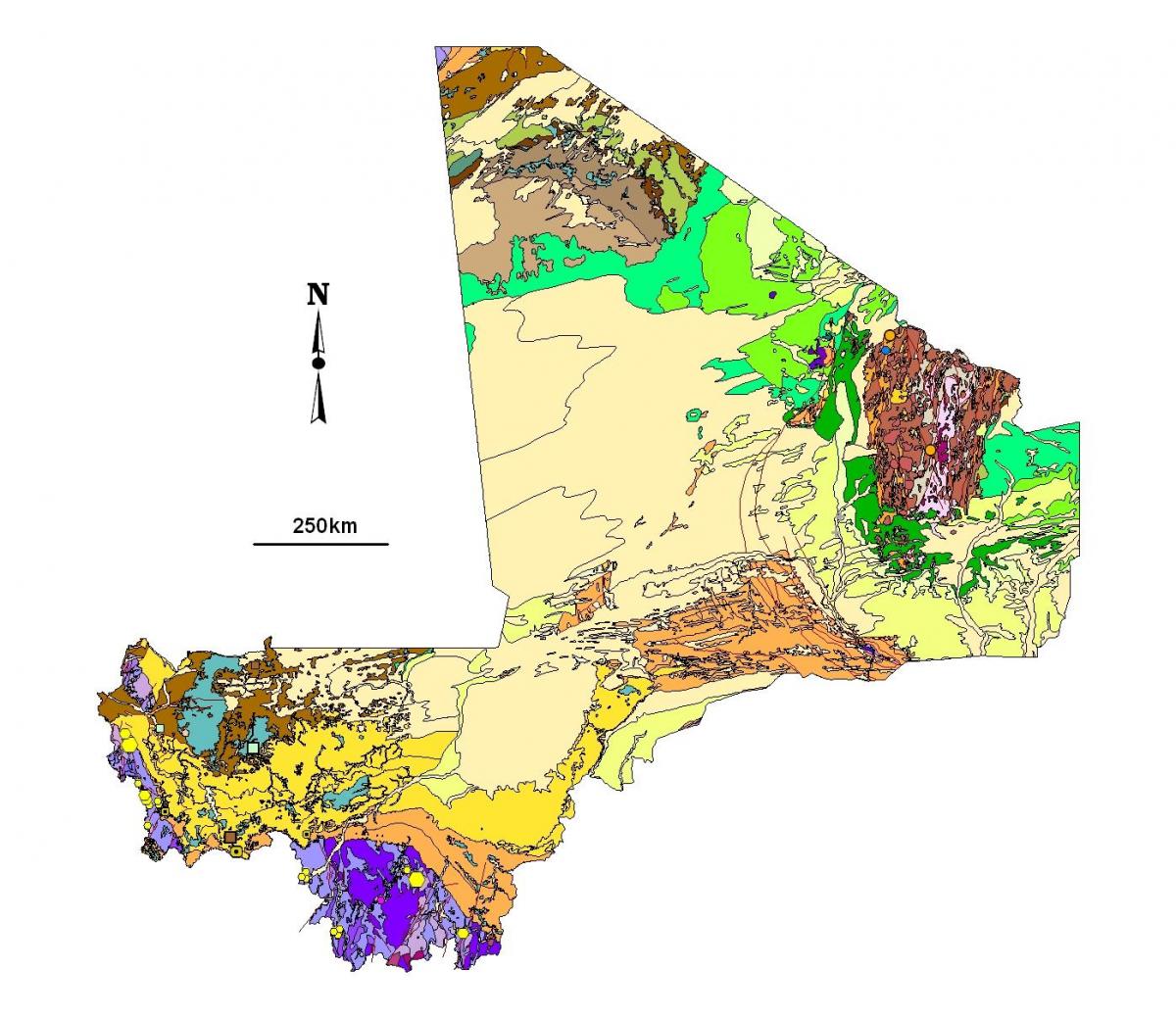 Harta e Mali miniera ari