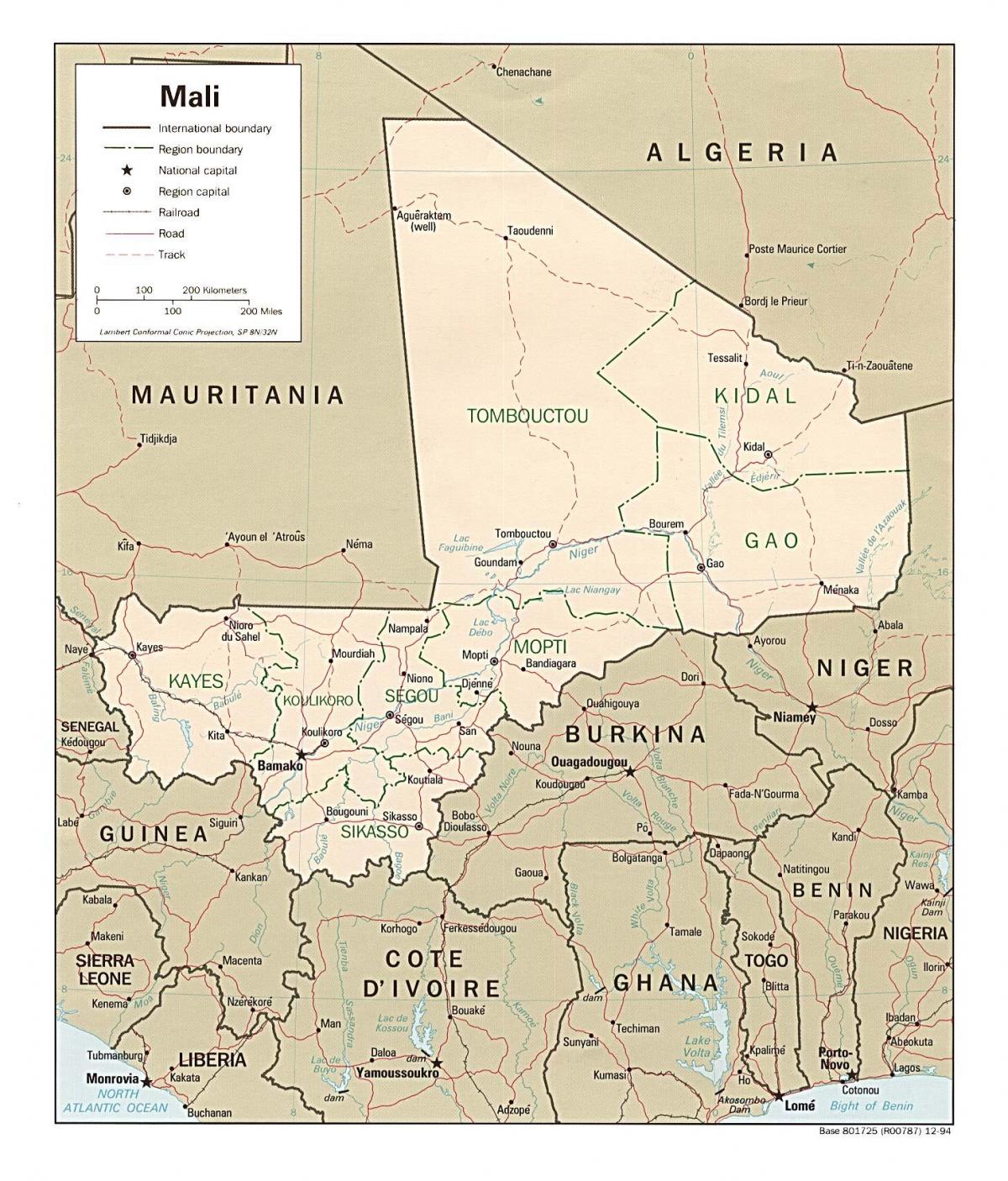Harta e vendit në Mali